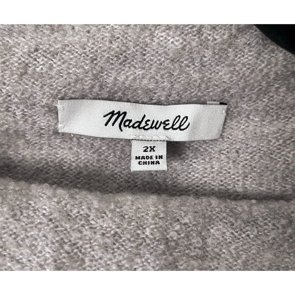 Madewell Women's Boucle Mock Neck Tunic Sweater Merino Wool Blend Size 2X NEW - Picture 8 of 14